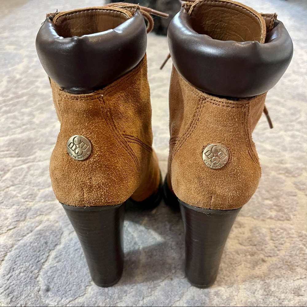 BCBG Maude Brown Suede Lace Up Heeled Booties - Picture 8 of 9